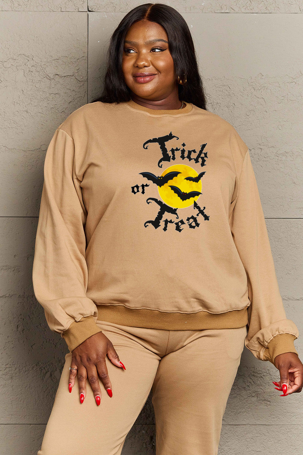 Simply Love plus Size TRICK OR TREAT Graphic Sweatshirt