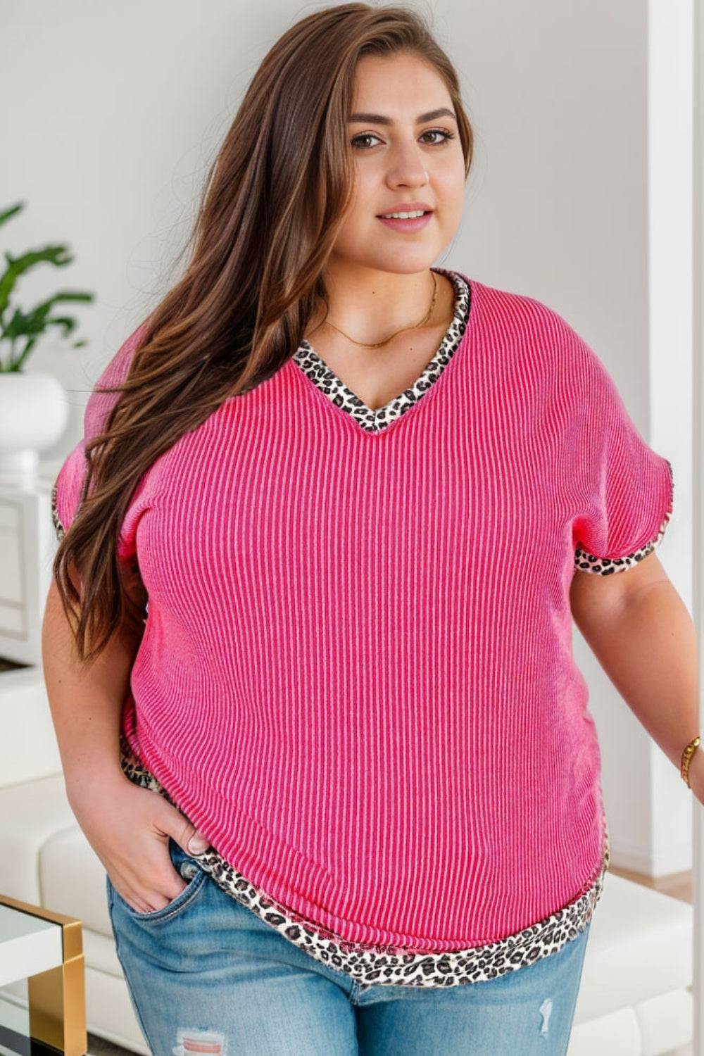 plus size leopard t-shirt