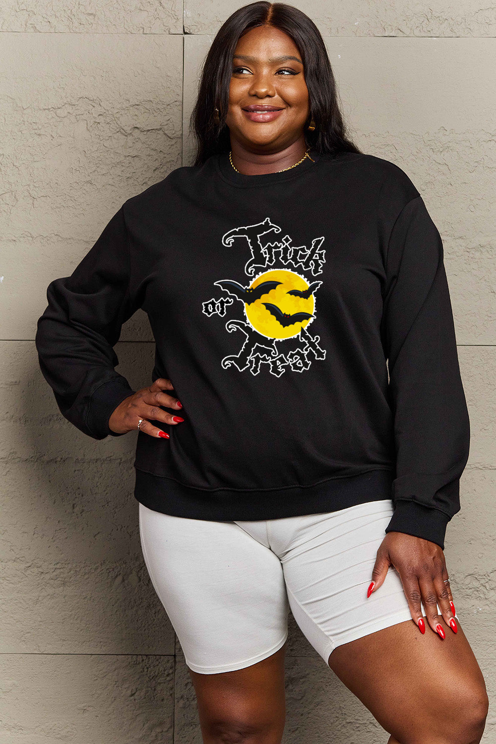 Simply Love plus Size TRICK OR TREAT Graphic Sweatshirt