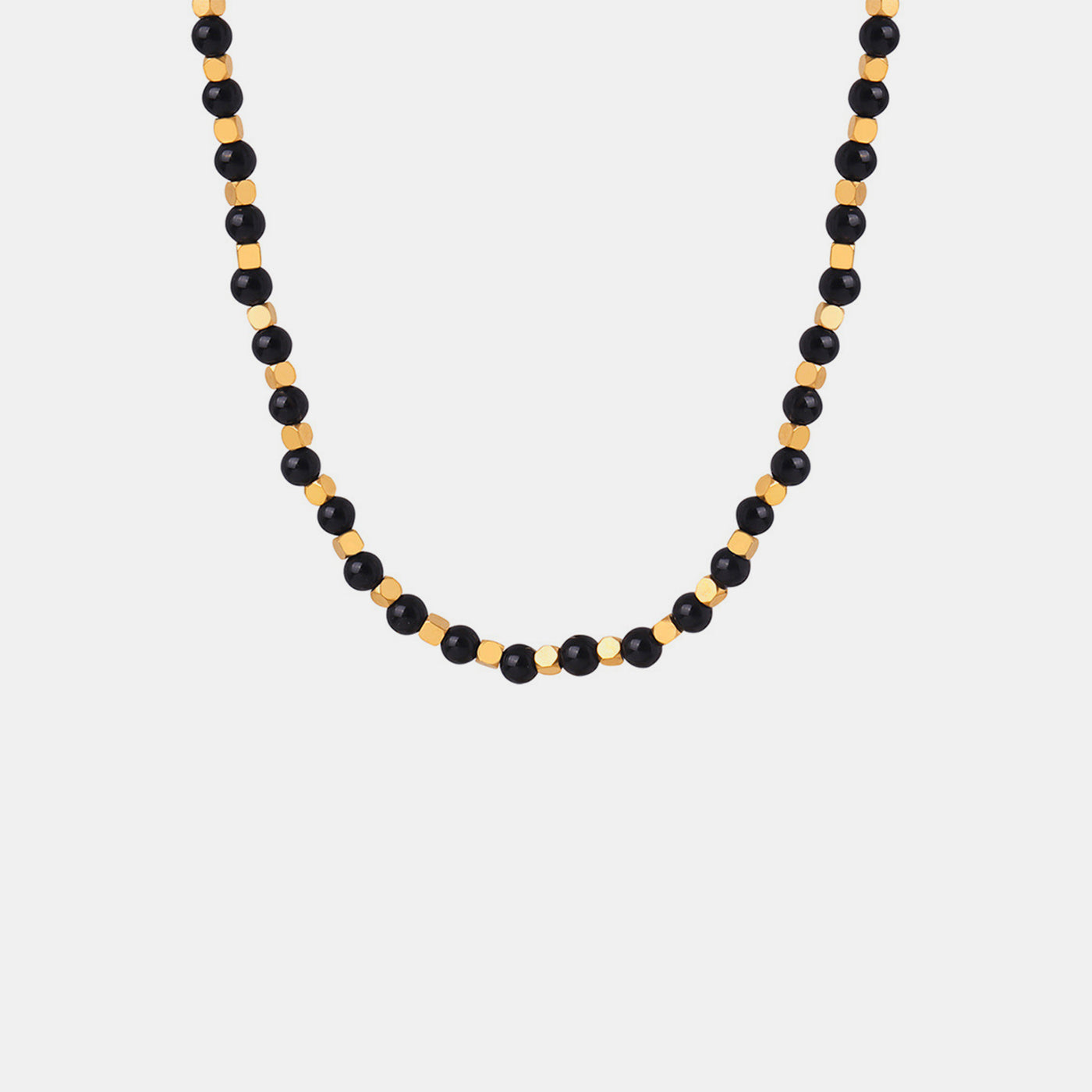 Agate Beaded Titanium Steel Necklace