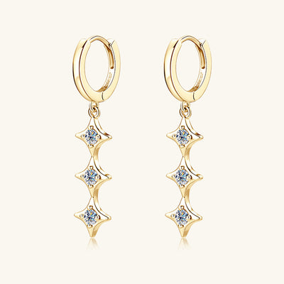 Moissanite 925 Sterling Silver Geometric Shape Earrings