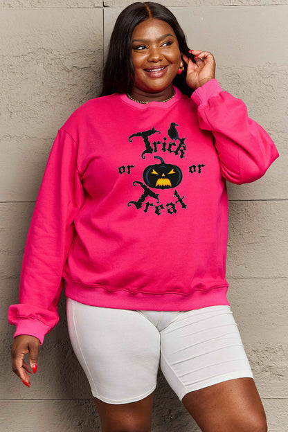 Simply Love Full-Size TRICK OR TREAT Graphic Sweatshirt