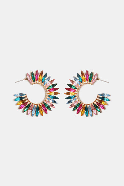 Zinc Alloy Acrylic C-Hoop Earrings