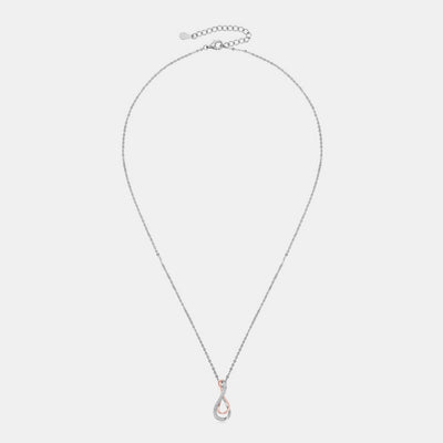 925 Sterling Silver Inlaid Moissanite Infinity Pendant Necklace
