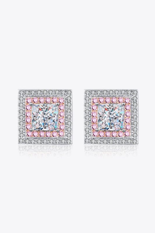 Moissanite Square Stud Earrings