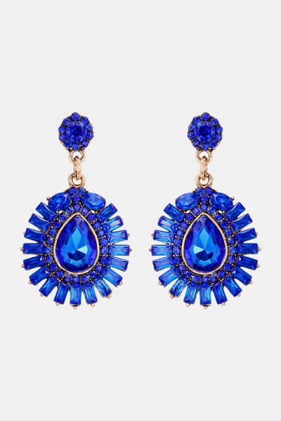 Teardrop Shape Glass Stone Dangle Earrings