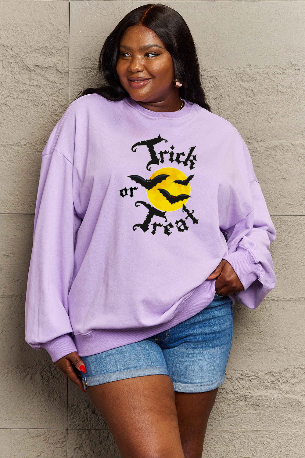 Simply Love plus Size TRICK OR TREAT Graphic Sweatshirt