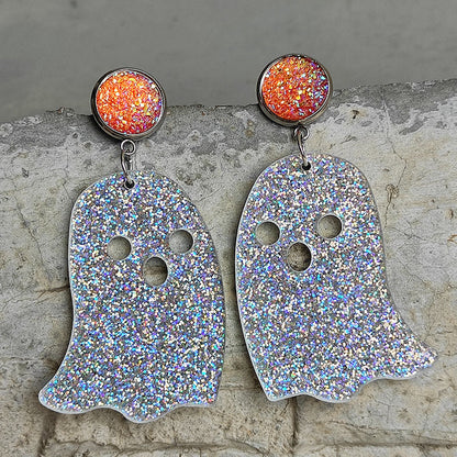 Ghost Shape Acrylic Dangle Earrings