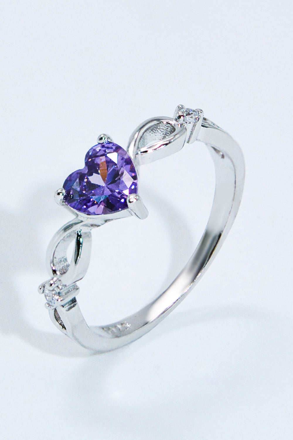 Crystal Heart 925 Sterling Silver Ring