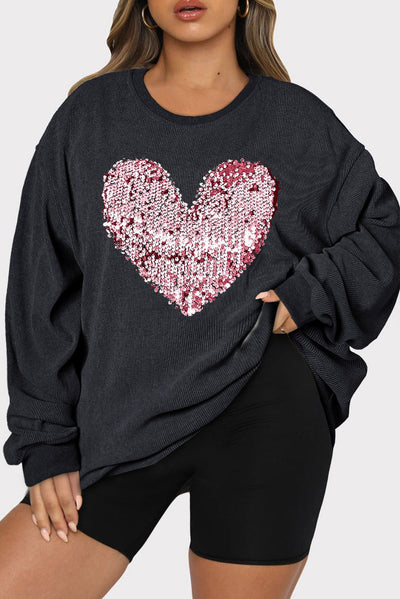 Plus Size Heart Sequin