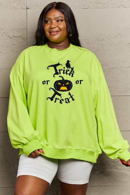 Simply Love Full-Size TRICK OR TREAT Graphic Sweatshirt