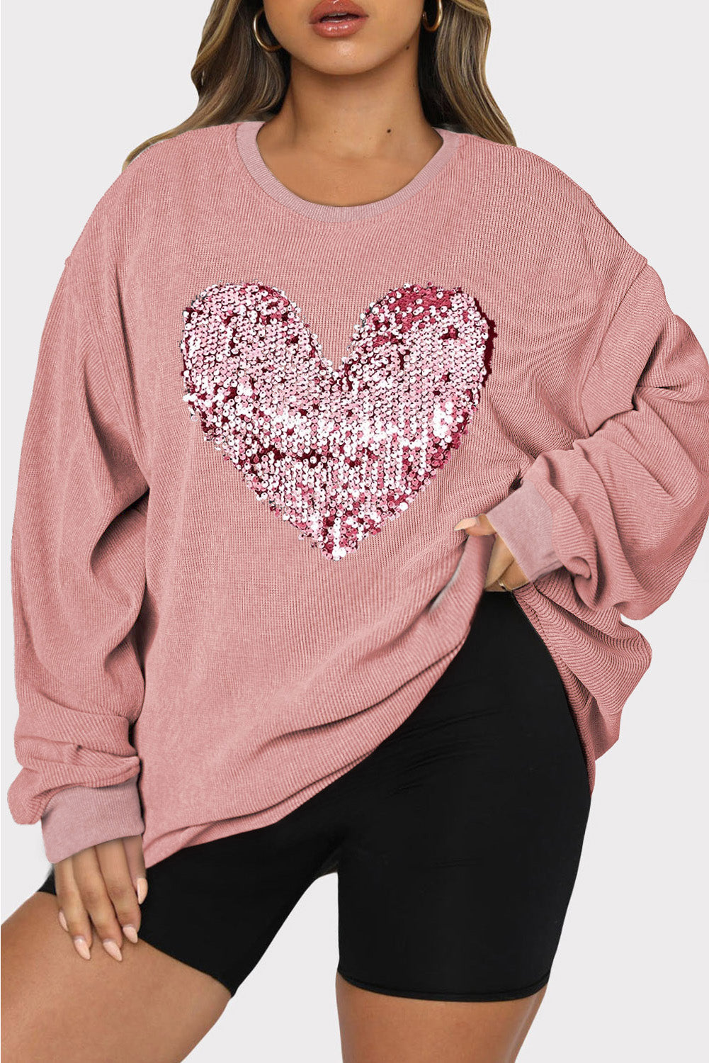 Plus Size Heart Sequin