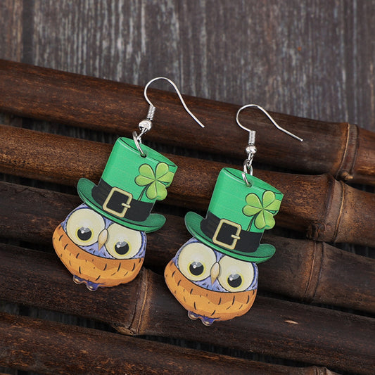 Owl Acrylic Dangle Earrings