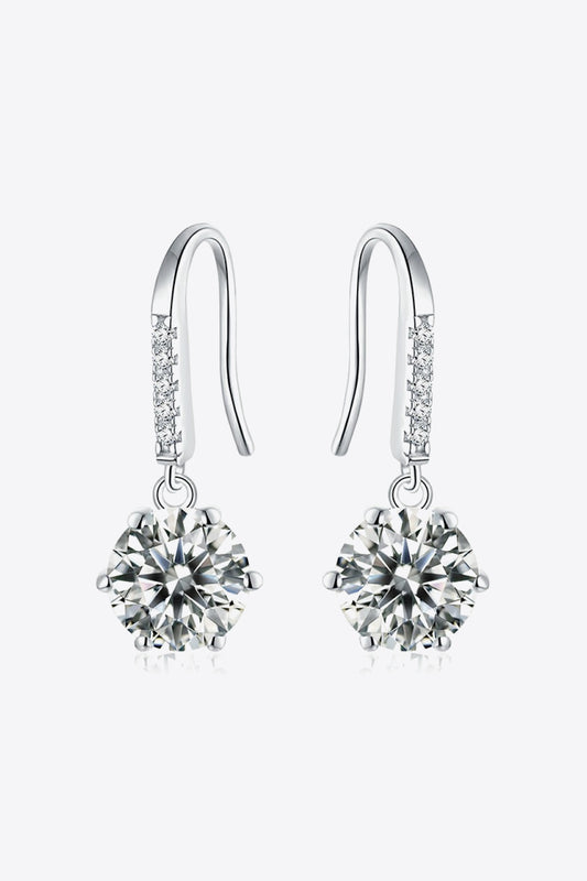 6-Prong Moissanite Drop Earrings