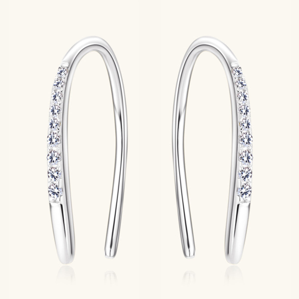 Moissanite 925 Sterling Silver U Shape Earrings