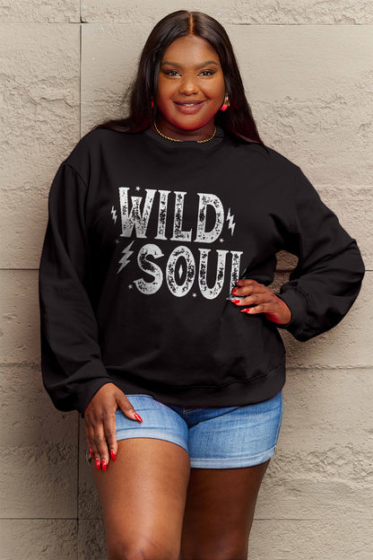 Simply Love Full Size WILD SOUL Graphic Sweatshirt