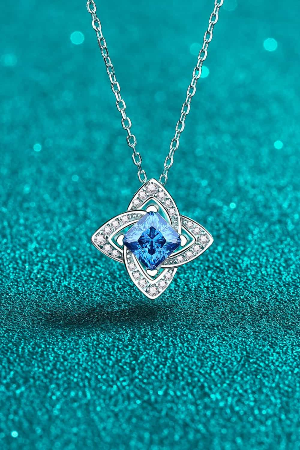 1 Carat Moissanite Floral Pendant Necklace