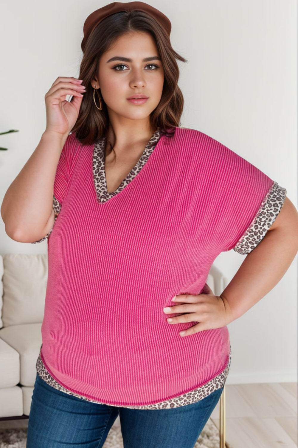 plus size leopard t-shirt