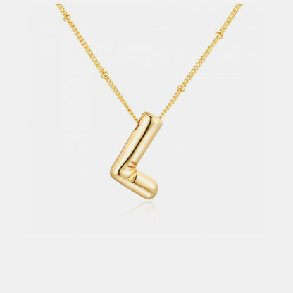 Gold-Plated Bubble Initial Necklace