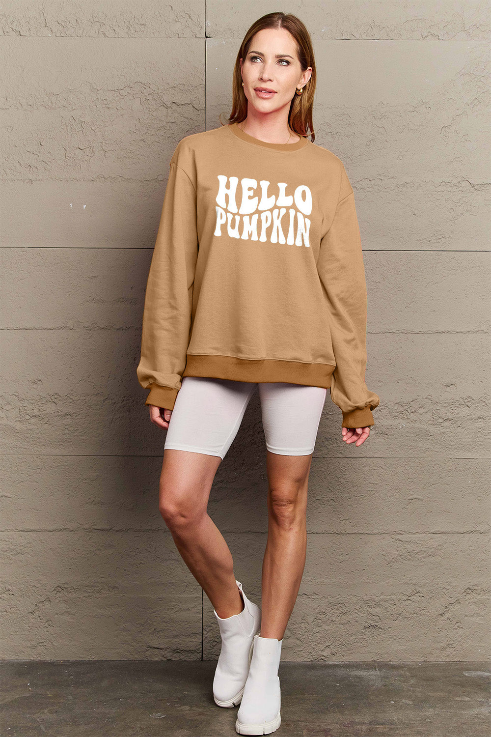 Simply Love Full Size HELLO PUMPKIN Graphic Sweatshirt