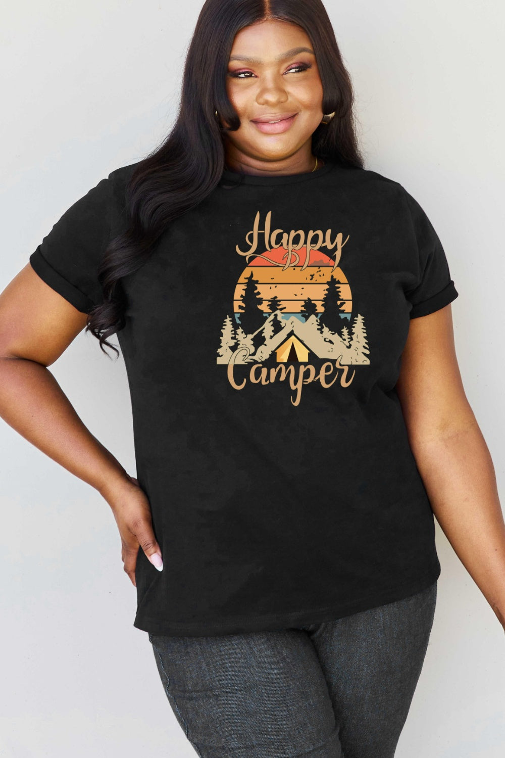 Simply Love Full Size HAPPY CAMPER Graphic T-Shirt