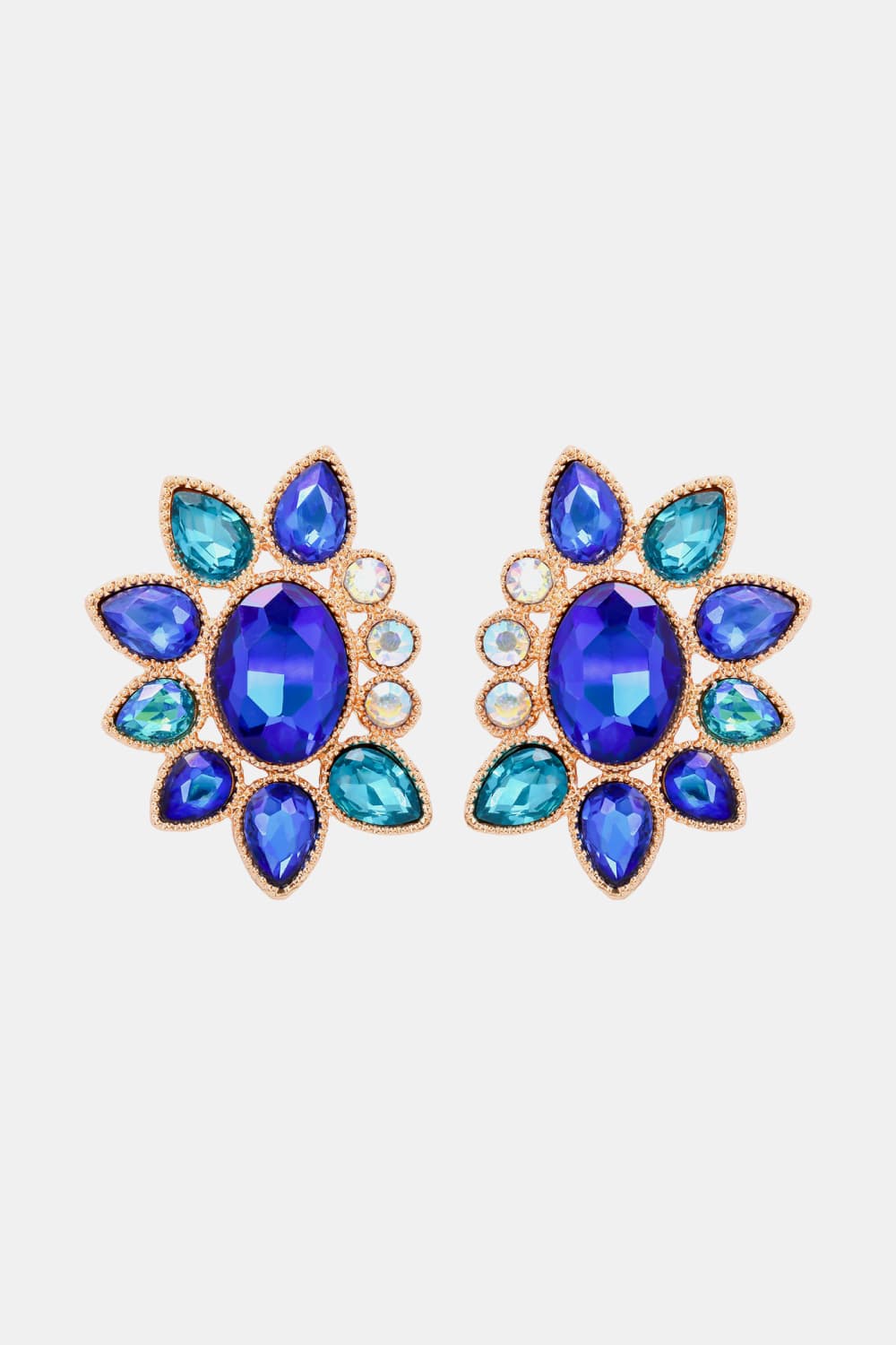 Geometrical Shape Glass Stone Dangle Earrings