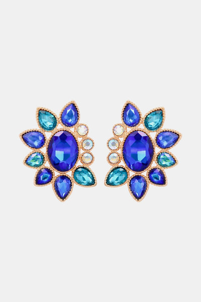 Geometrical Shape Glass Stone Dangle Earrings