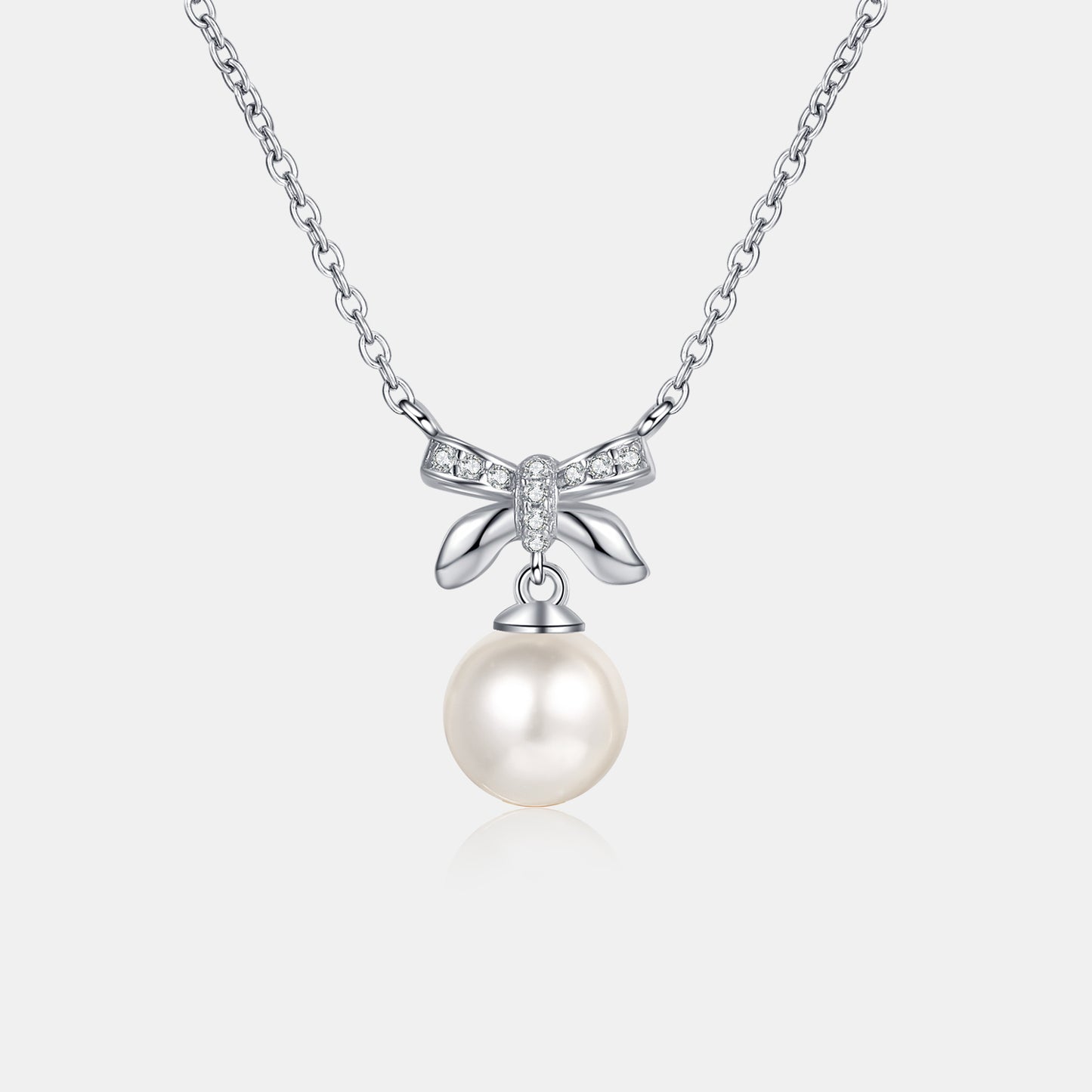 Pearl Pendant Moissanite 925 Sterling Silver Necklace