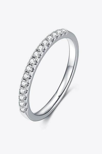 Moissanite Platinum-Plated Half-Eternity Ring