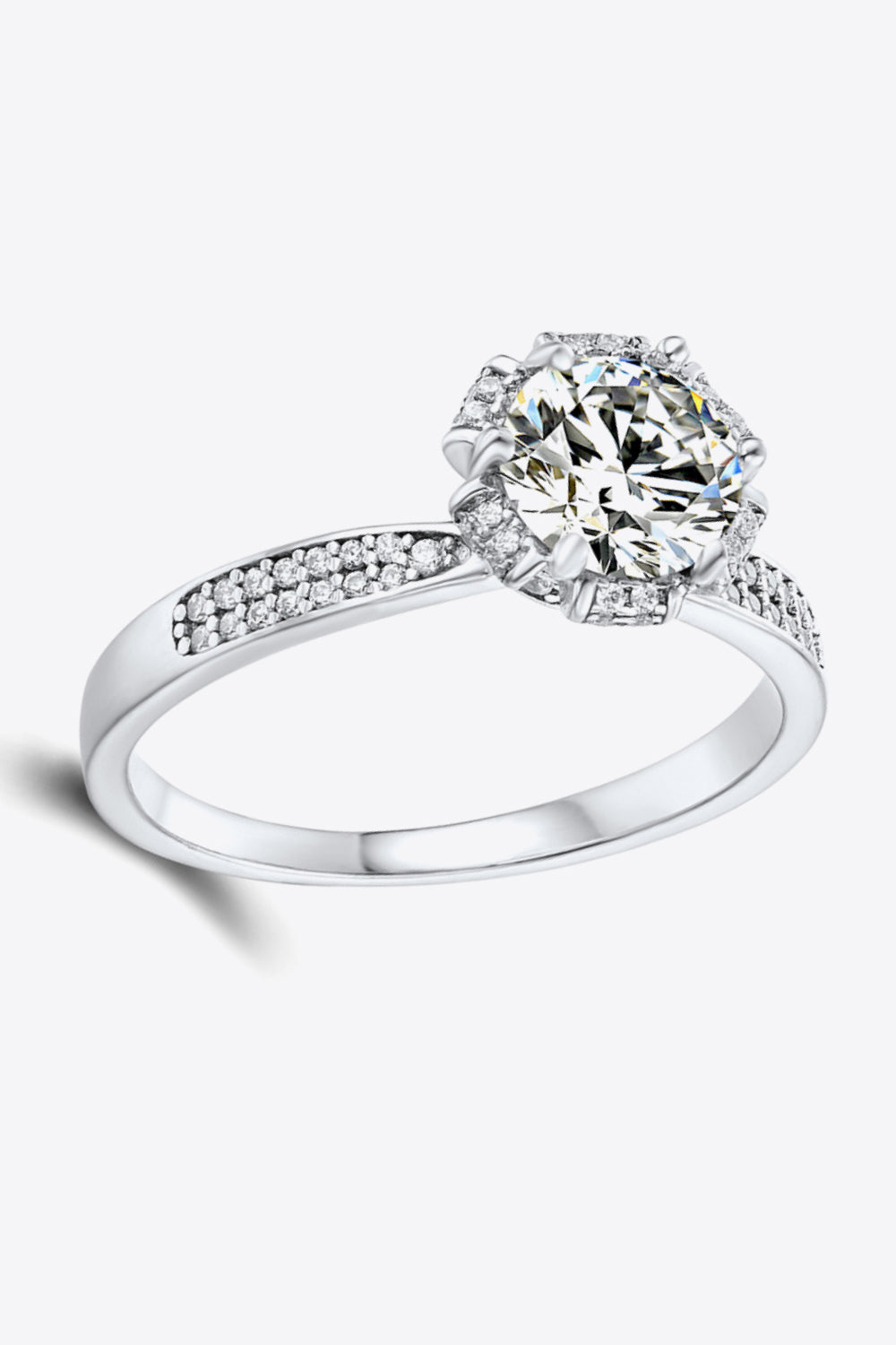 925 Sterling Silver 1 Carat Moissanite Ring