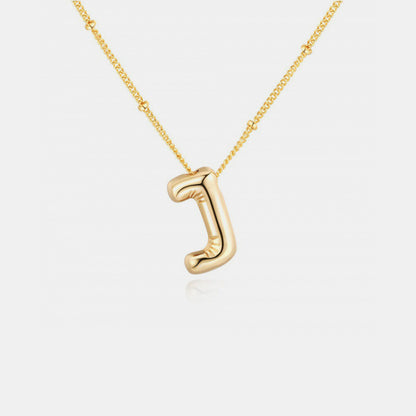 Gold-Plated Bubble Initial Necklace