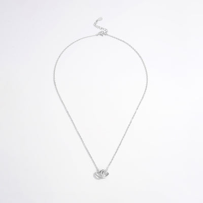 925 Sterling Silver Inlaid Zircon Heart Necklace
