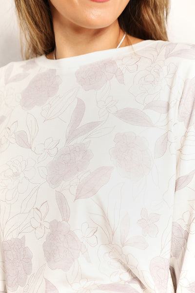 Double Take Floral Long Sleeve Top and Shorts Loungewear Set 13
