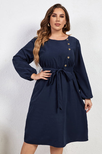 Plus Size Tie Waist Long Sleeve Dress
Plus Size Tie Waist Long Sleeve Dress
