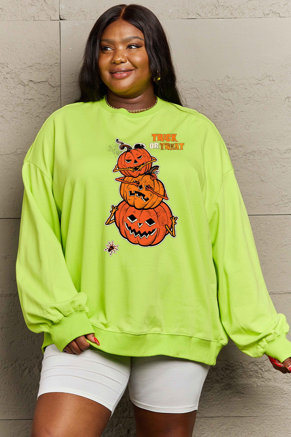 Simply Love Full Size TRICK OR TREAT Graphic Sweatshirt 10.