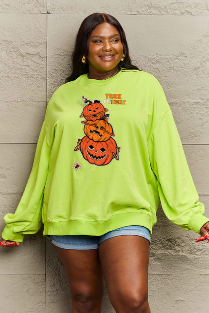Simply Love Full Size TRICK OR TREAT Graphic Sweatshirt 11.