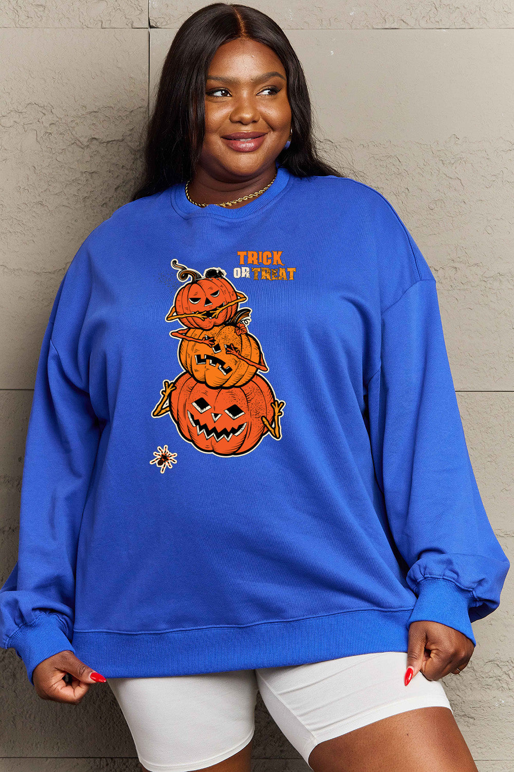 Simply Love Full Size TRICK OR TREAT Graphic Sweatshirt 13.