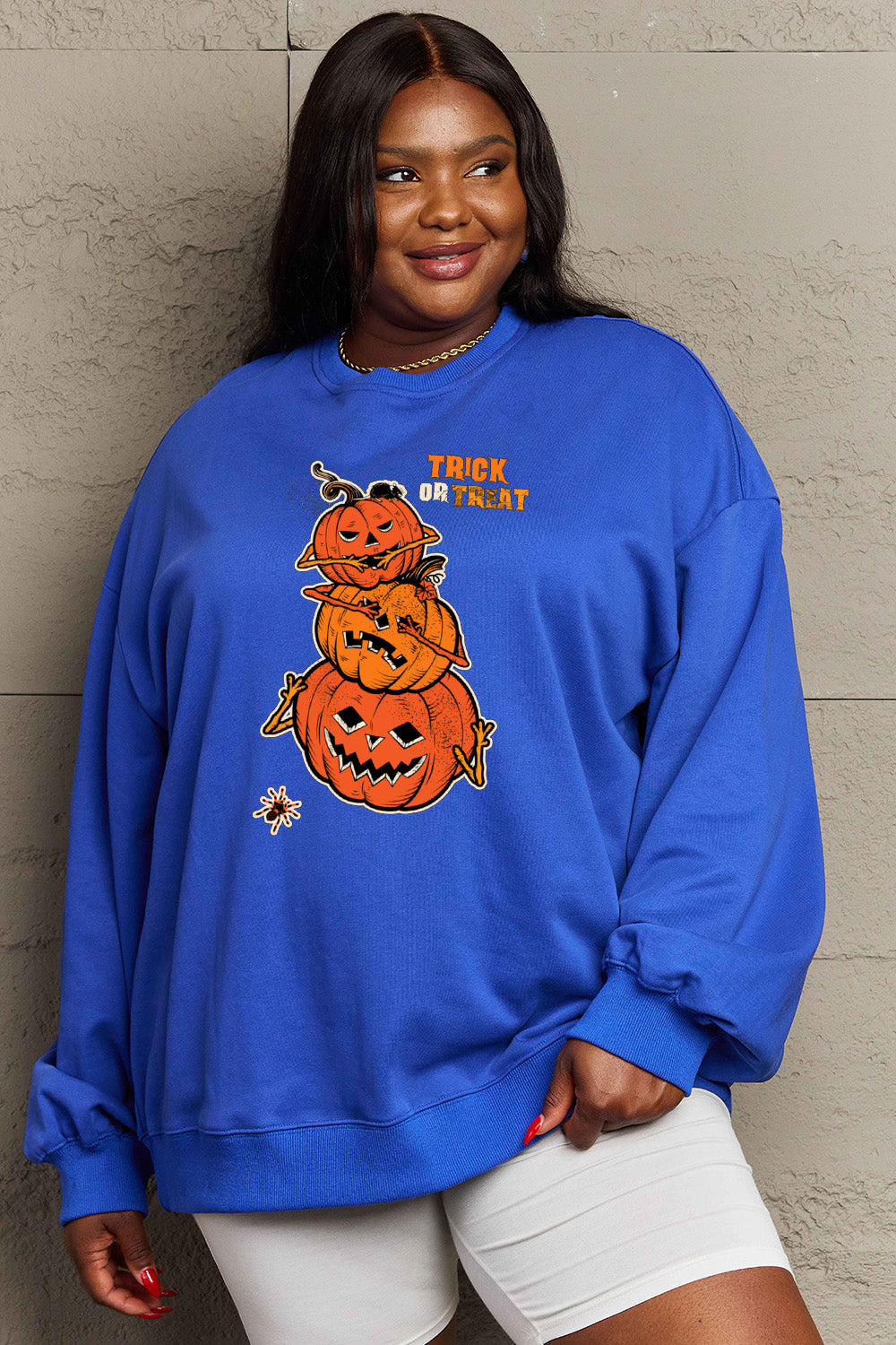 Simply Love Full Size TRICK OR TREAT Graphic Sweatshirt 14.