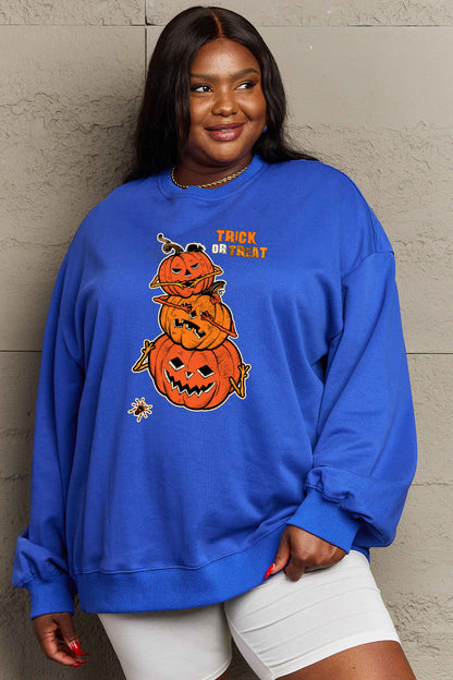 Simply Love Full Size TRICK OR TREAT Graphic Sweatshirt 14.
