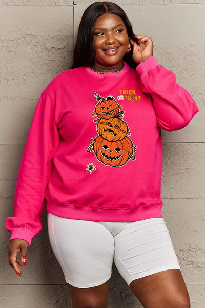 Simply Love Full Size TRICK OR TREAT Graphic Sweatshirt 1