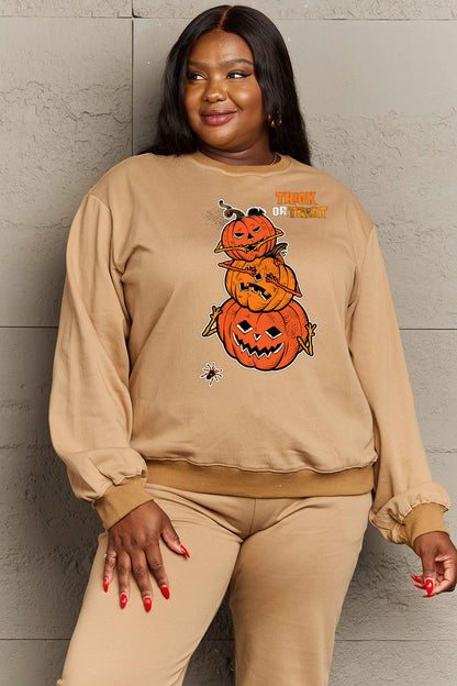 Simply Love Full Size TRICK OR TREAT Graphic Sweatshirt 4.