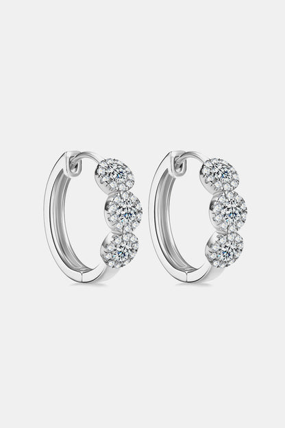 Moissanite 925 Sterling Silver Huggie Earrings