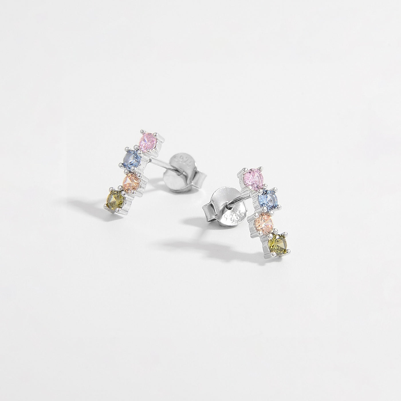 925 Sterling Silver Inlaid Zircon Earrings