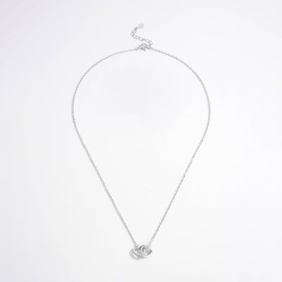 925 Sterling Silver Inlaid Zircon Heart Necklace