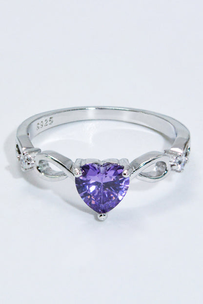 Crystal Heart 925 Sterling Silver Ring