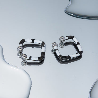 Stainless Steel Oil Drip Cuff Earrings