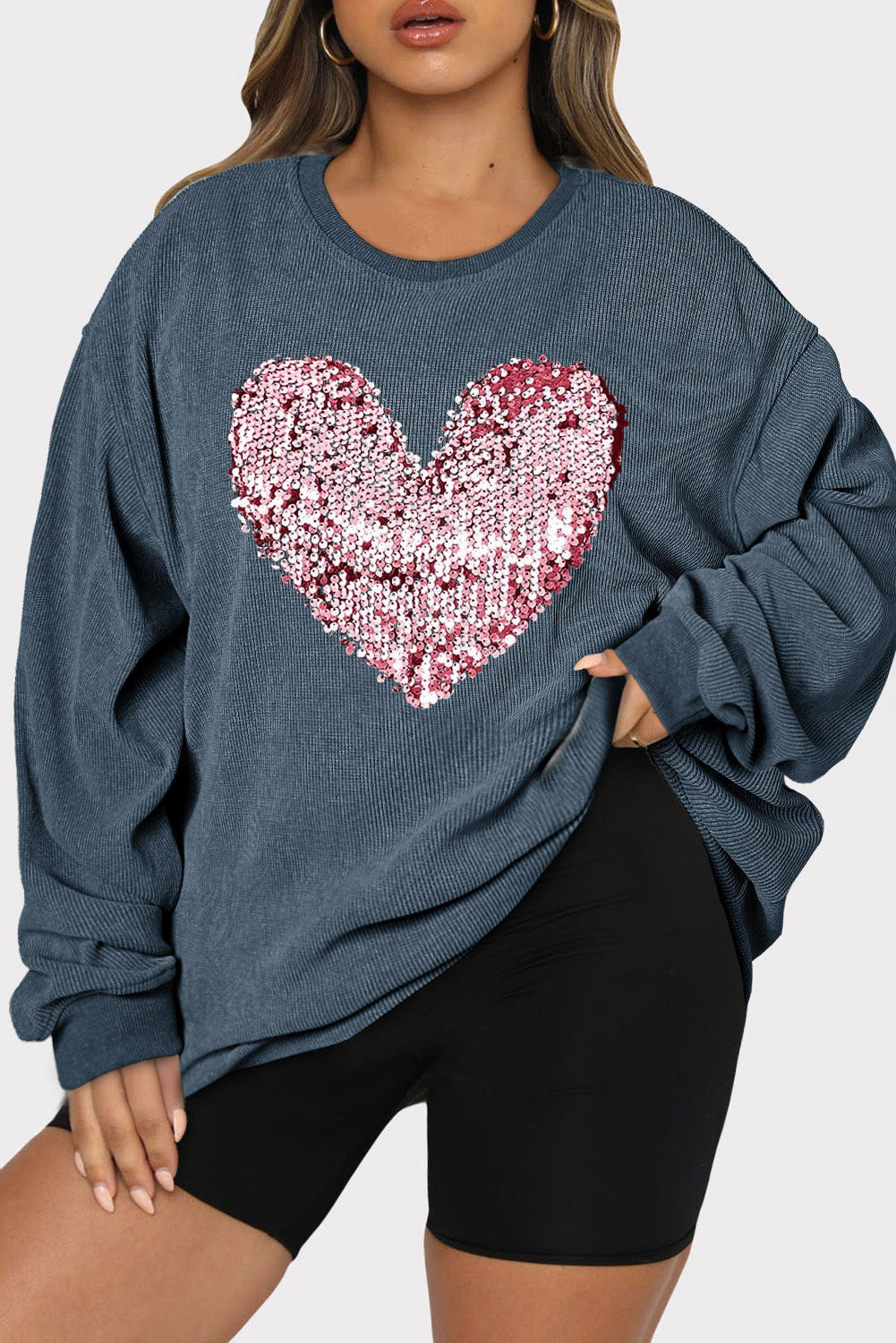 Plus Size Heart Sequin