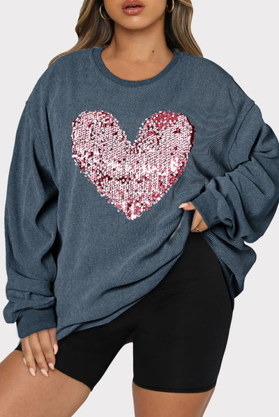 Plus Size Heart Sequin