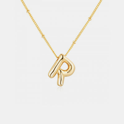 Gold-Plated Bubble Initial Necklace