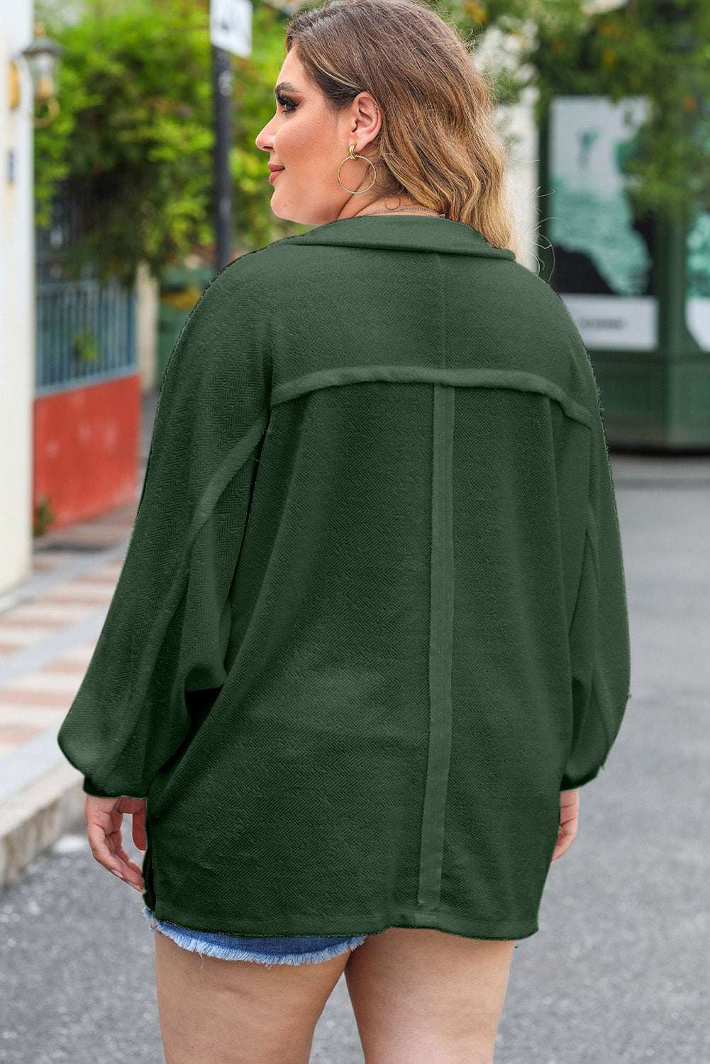 Plus Size Half Button